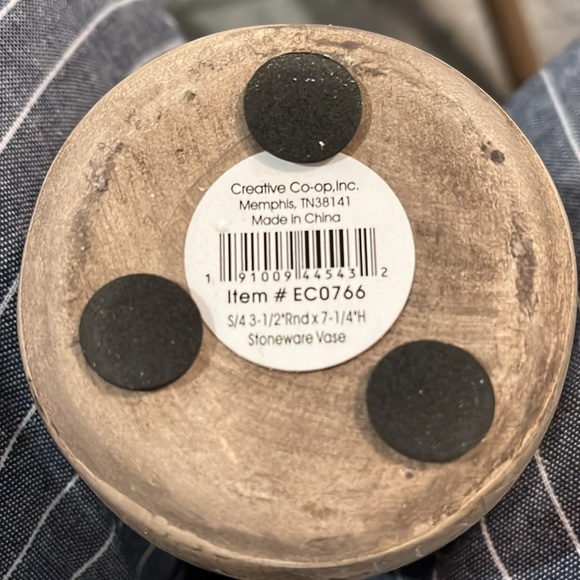 Stoneware Crackle Glaze Bud Vase Set/NWT - Picture 8 of 9